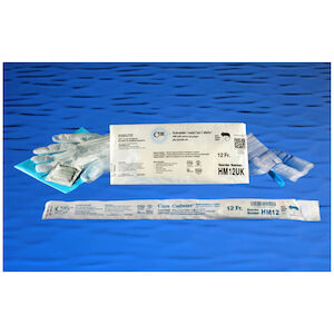 Hydrophilic Catheter Kit, Male, Straight Tip, 16"L Tubing, 12Fr, 30/bx